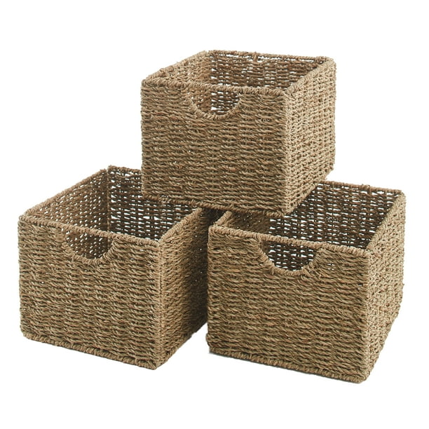 Basket Cabinet/Shelf Box Wicker Basket Without Lid Seagrass